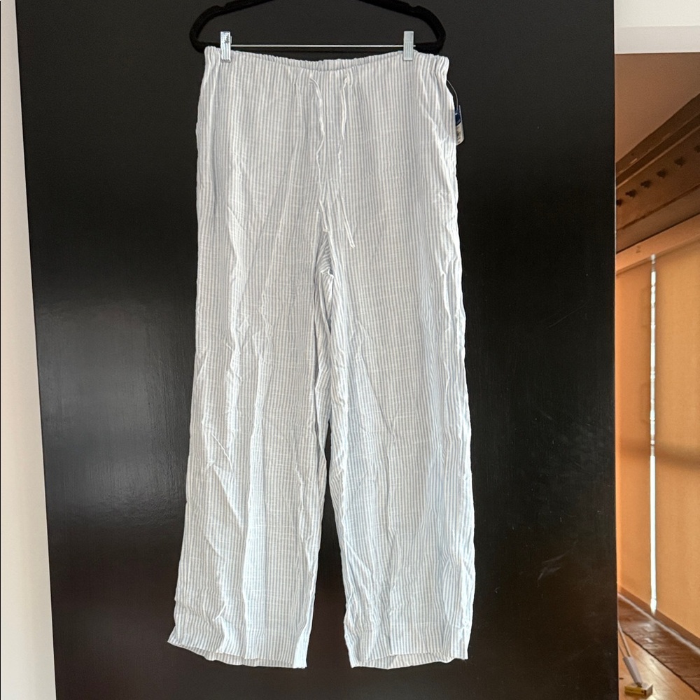 Arizona Jean Company White Striped Wide Leg Pants